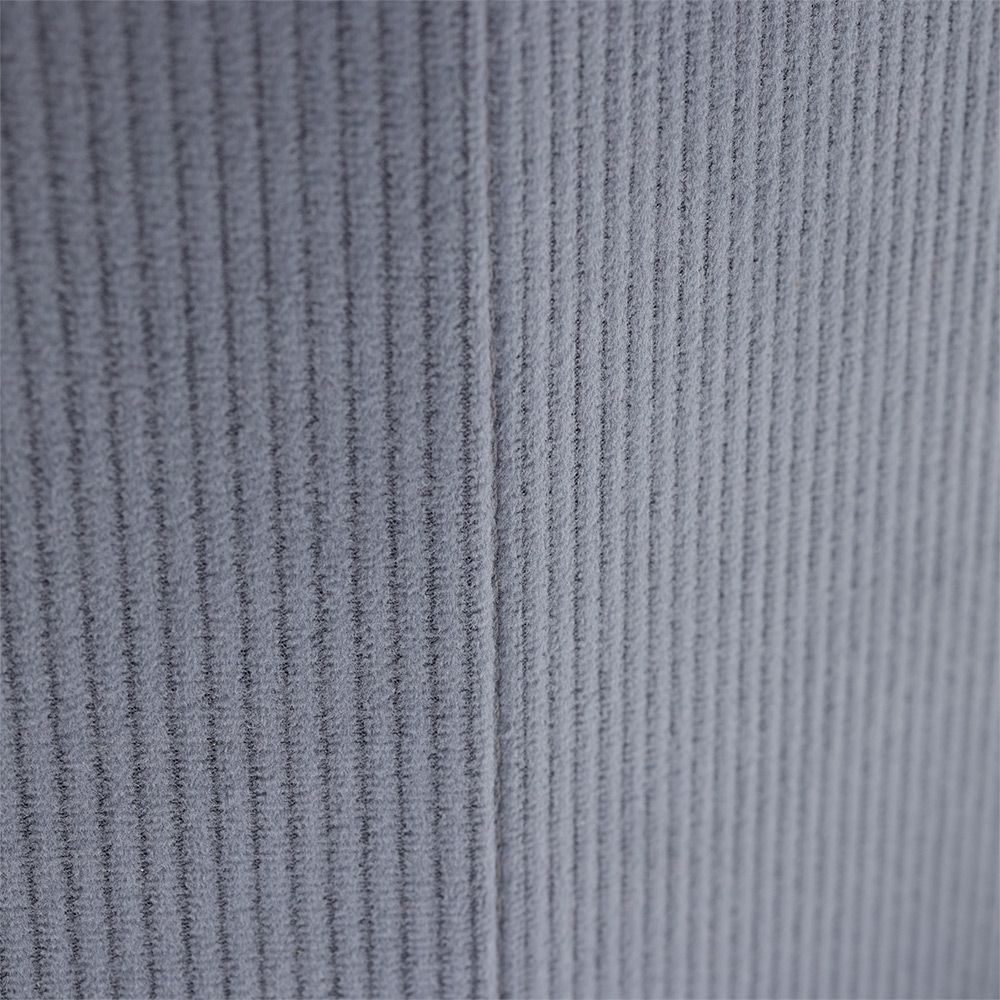 Pouf coffre rond pliable velours côtelé gris Ø40xH36 cm