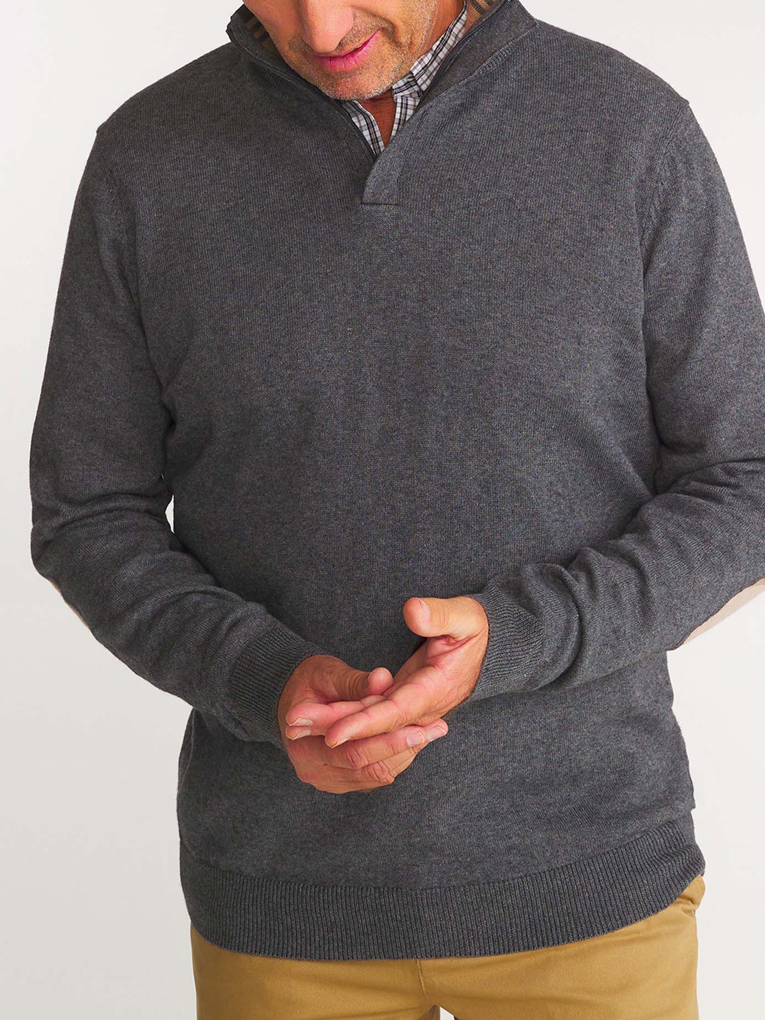 Pull Homme Col Camionneur Gris
