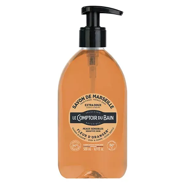 Sabonete Le Comptoir du Bain Marseille com Flor de Laranjeira, Extra Suave, 500ml
