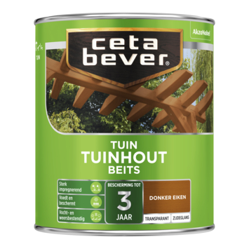 CetaBever Tuinhoutbeits zijdeglans transparant donker eiken 750 ml