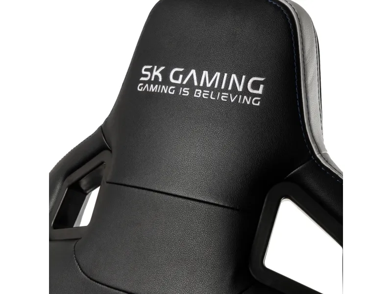 Noblechairs EPIC SK Gaming Edition - Spillestol - ergonomisk - armstøtter - T-formet - vippe - drejeled - polyuretan-læder - sort, hvid, blå