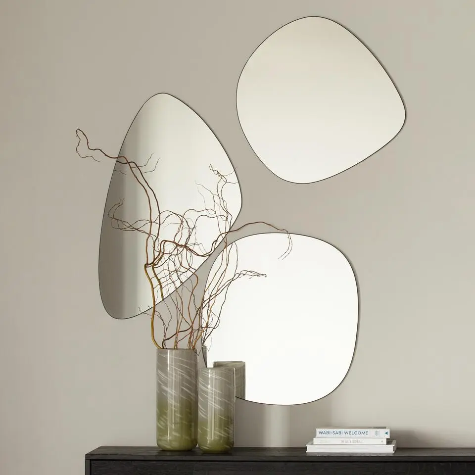 WOOOD Philou Spiegel - Glas/Metaal - Zwart - 80x50x0,5