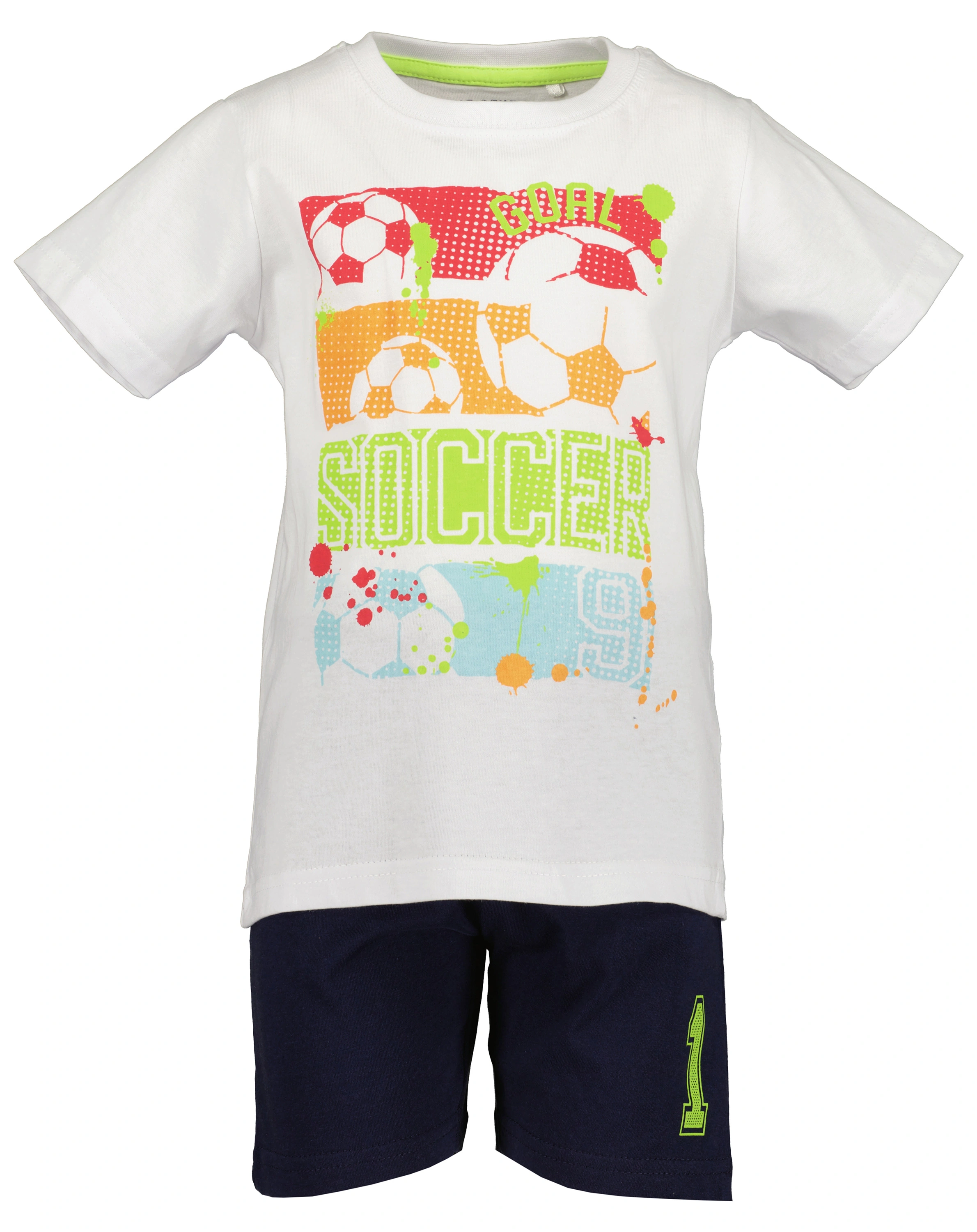 T-Shirt SOCCER mit Shorts in weiß
