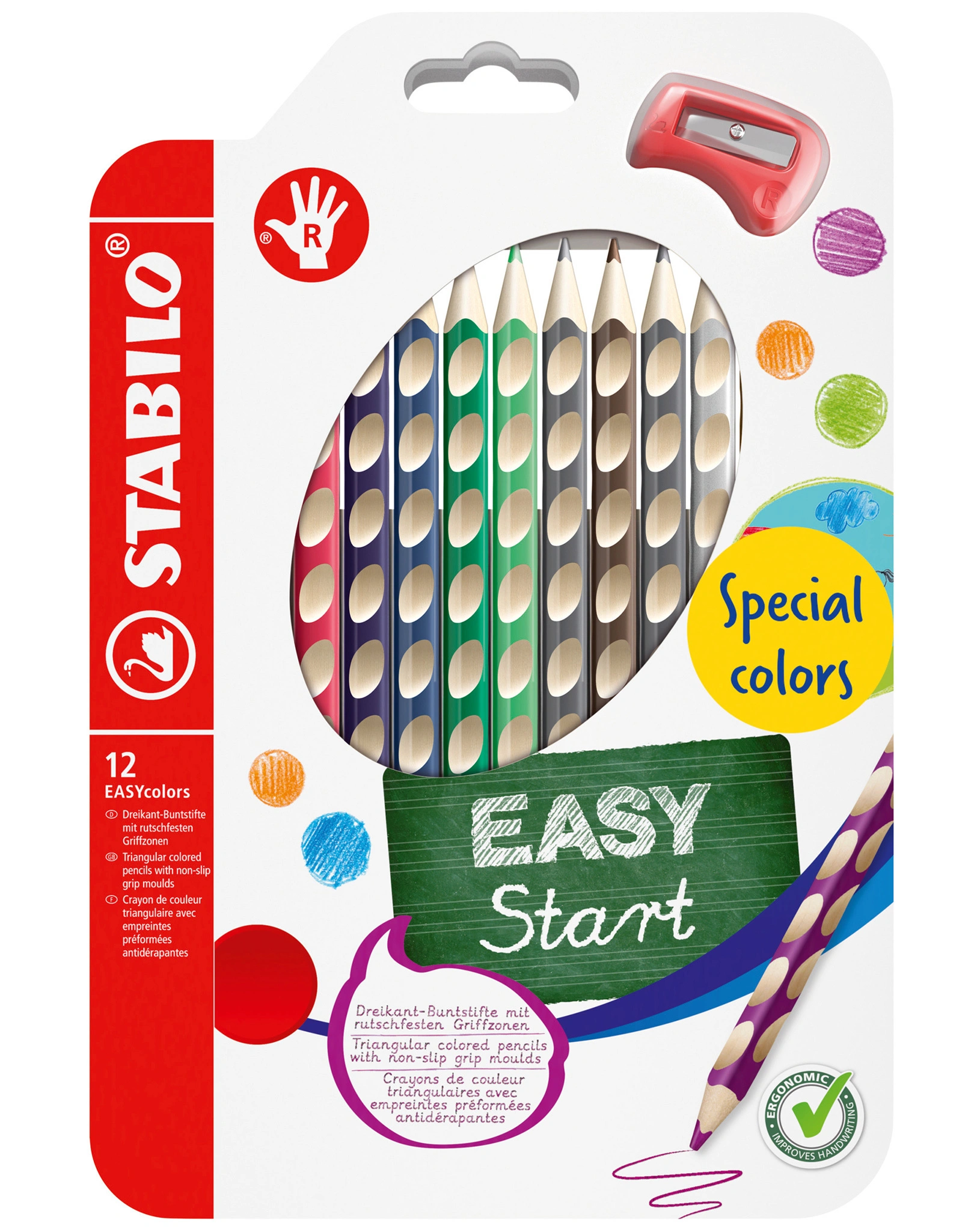 Buntstift STABILO® EASYcolors R 12er-Pack mit Spitzer