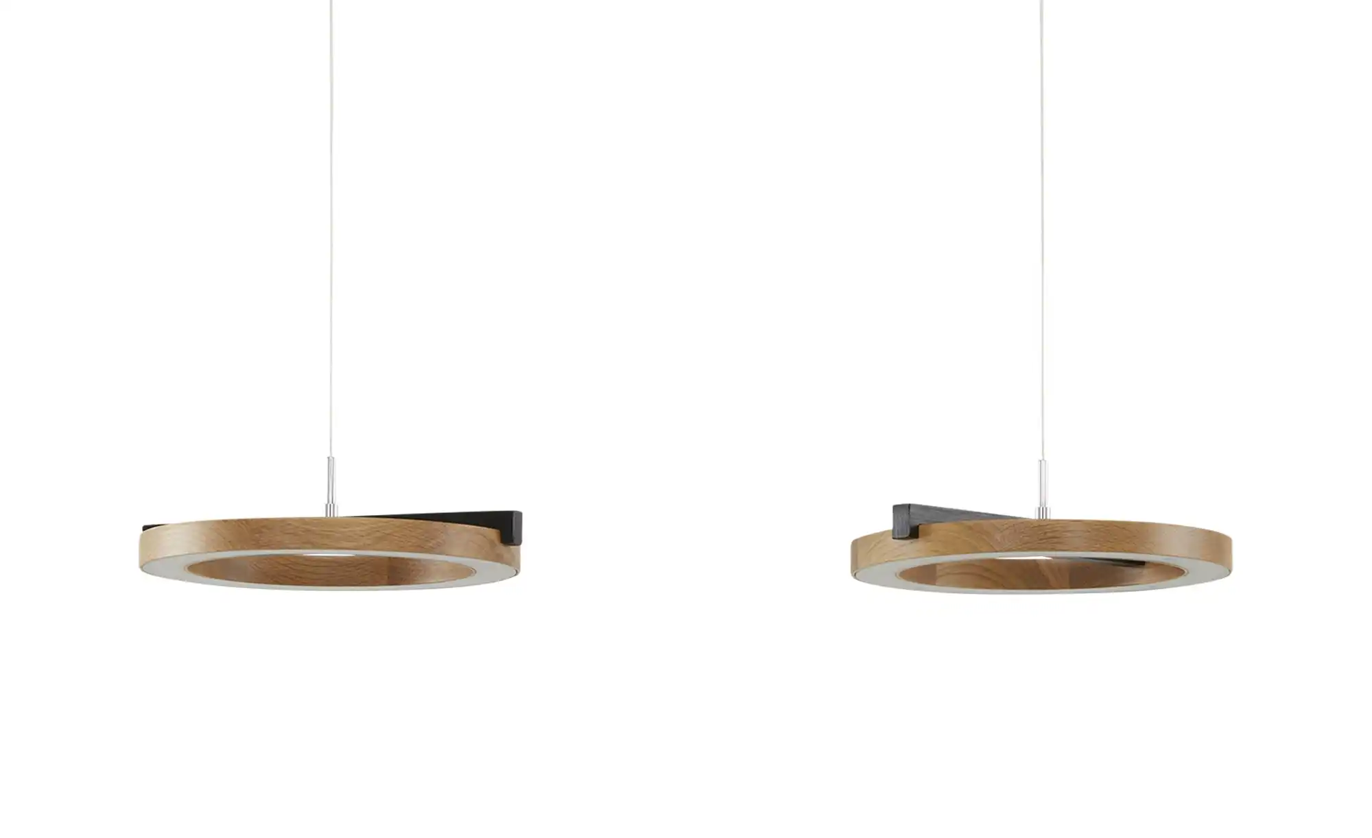 KHG LED-Pendelleuchte, 2-flammig, anthrazit / Eiche
