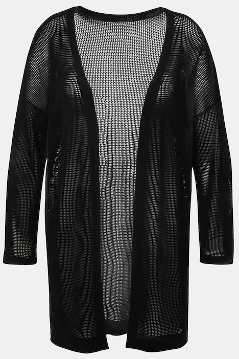 Strickjacke, Strukturstrick, offene Form, 3/4-Arm