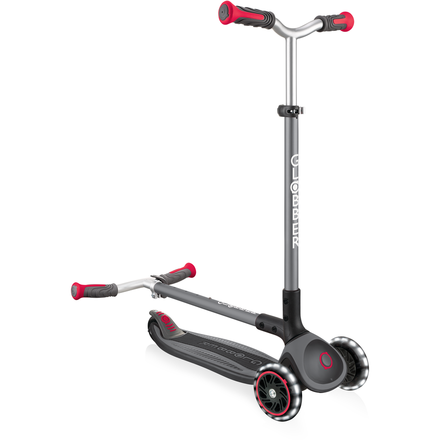 GLOBBER MASTER LIGHTS schwarz-rot, mit Leuchtrollen
