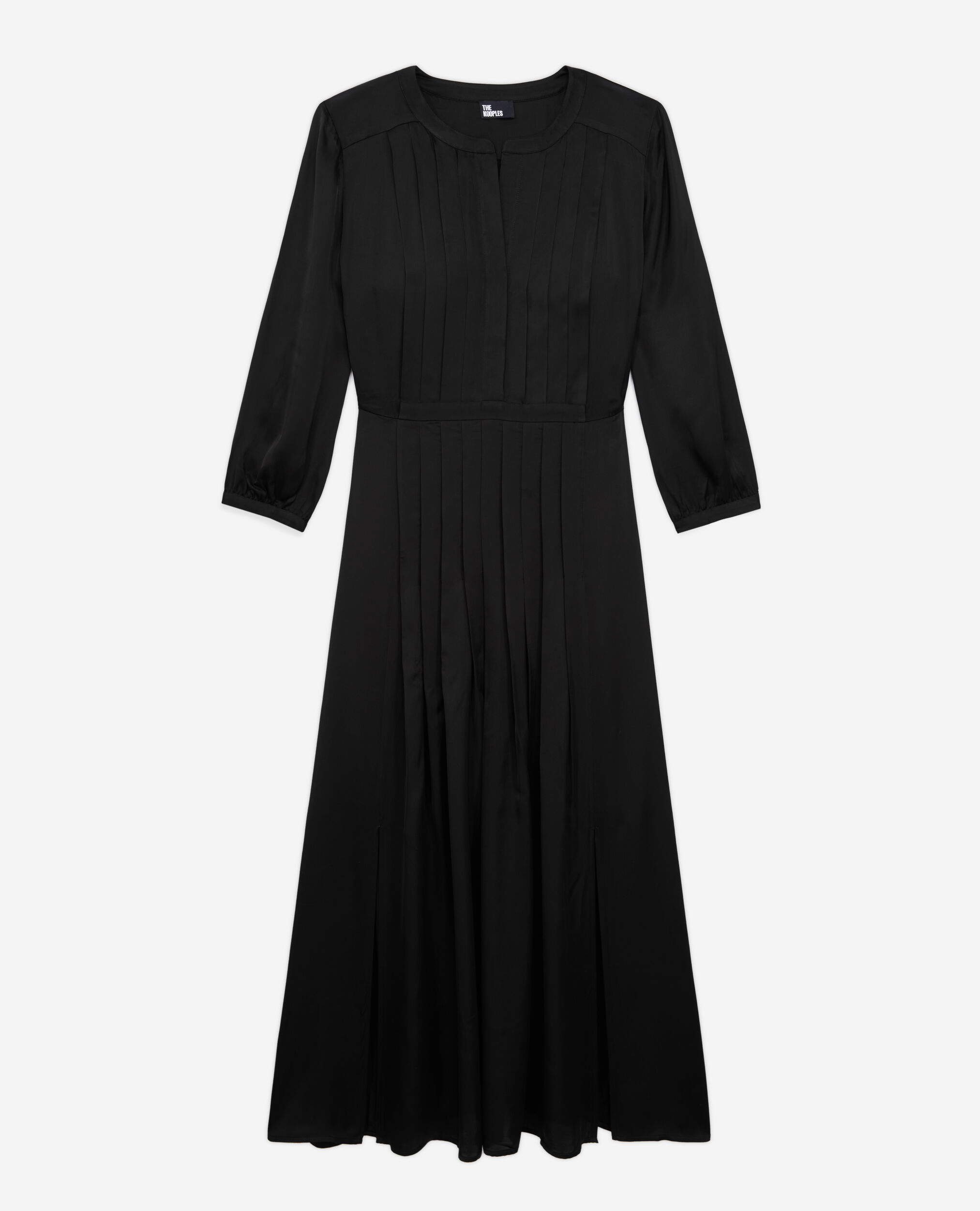 Robe longue noire avec plissage