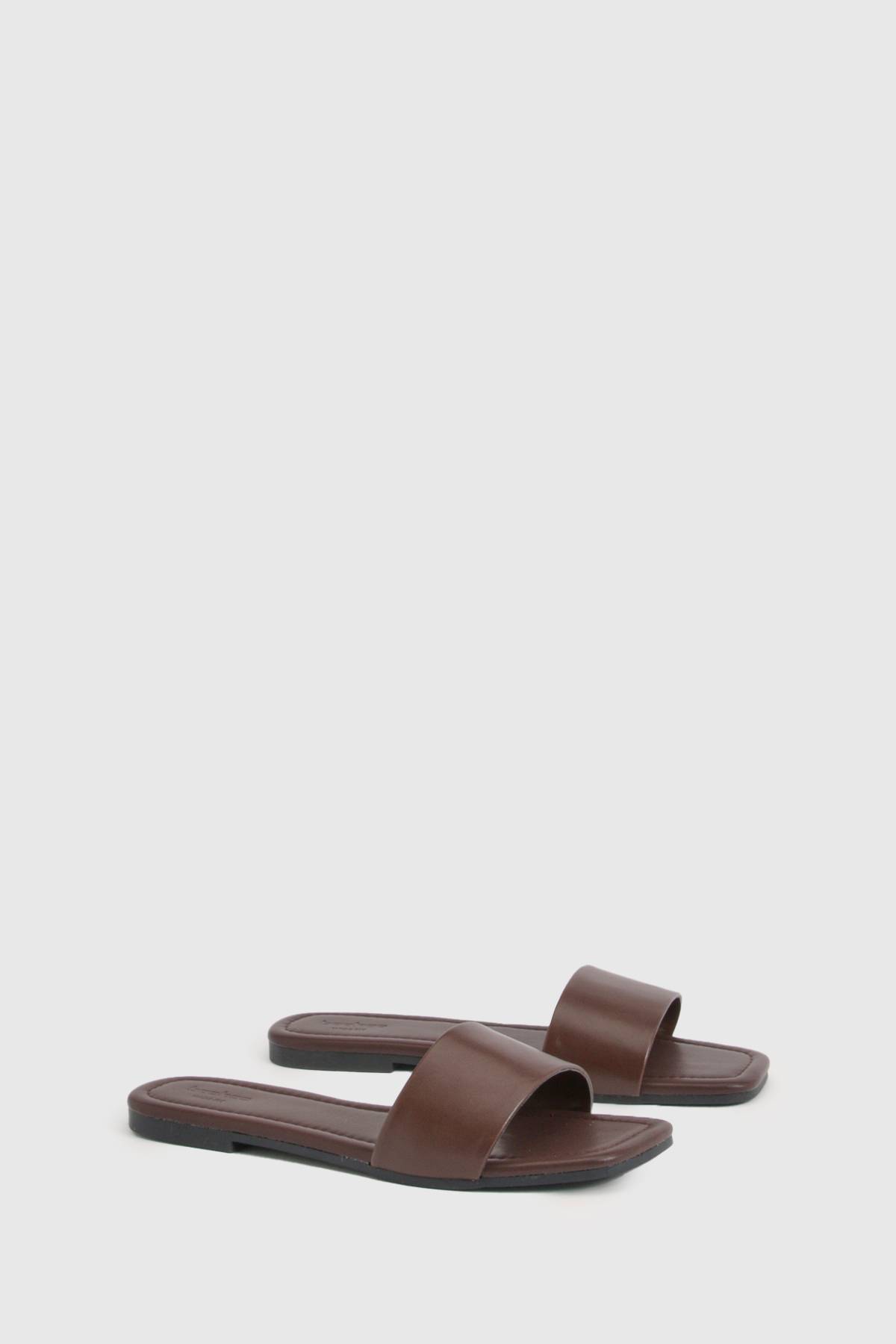 boohoo Mules À Bout Carré Coupe Large Basiques
