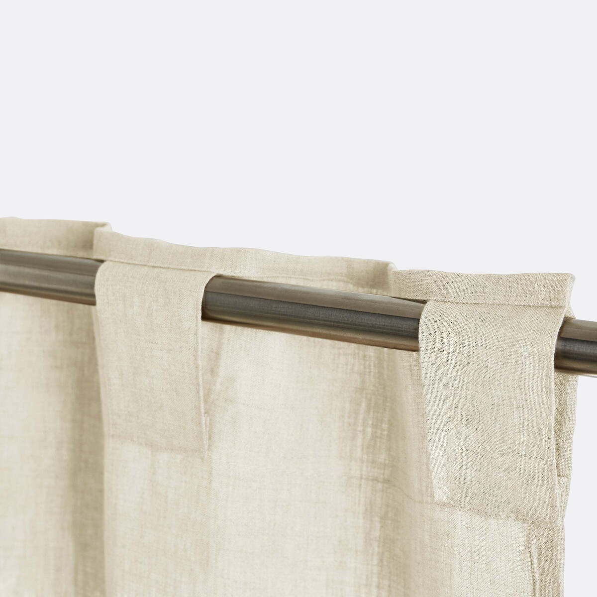 LA REDOUTE INTERIEURS<br>Cortina de linho lavado com laços ocultos, radiador, Onega