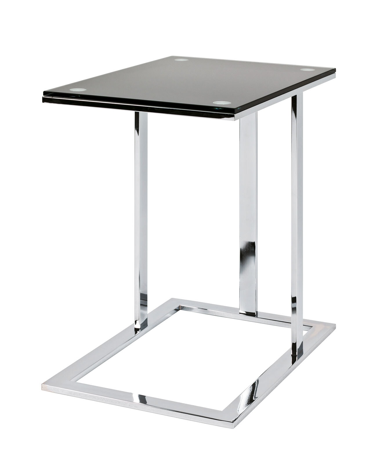 Beistelltisch 54 x 37 cm chromfarbig/schwarz