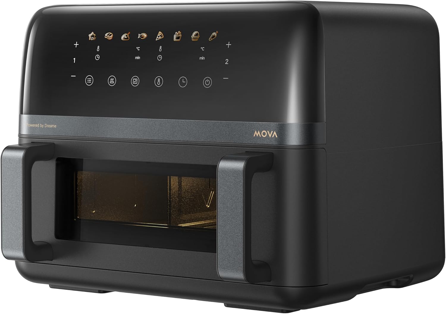 Mova AeroChef FD20 Pro Heißluftfritteuse, 9 Liter Zwei-Zonen-Garen, SyncFinish, 2.700 W für schnelles Knusprigwerden, 40 °C–230 °C Heizbereich, thermische Luftzirkulation
