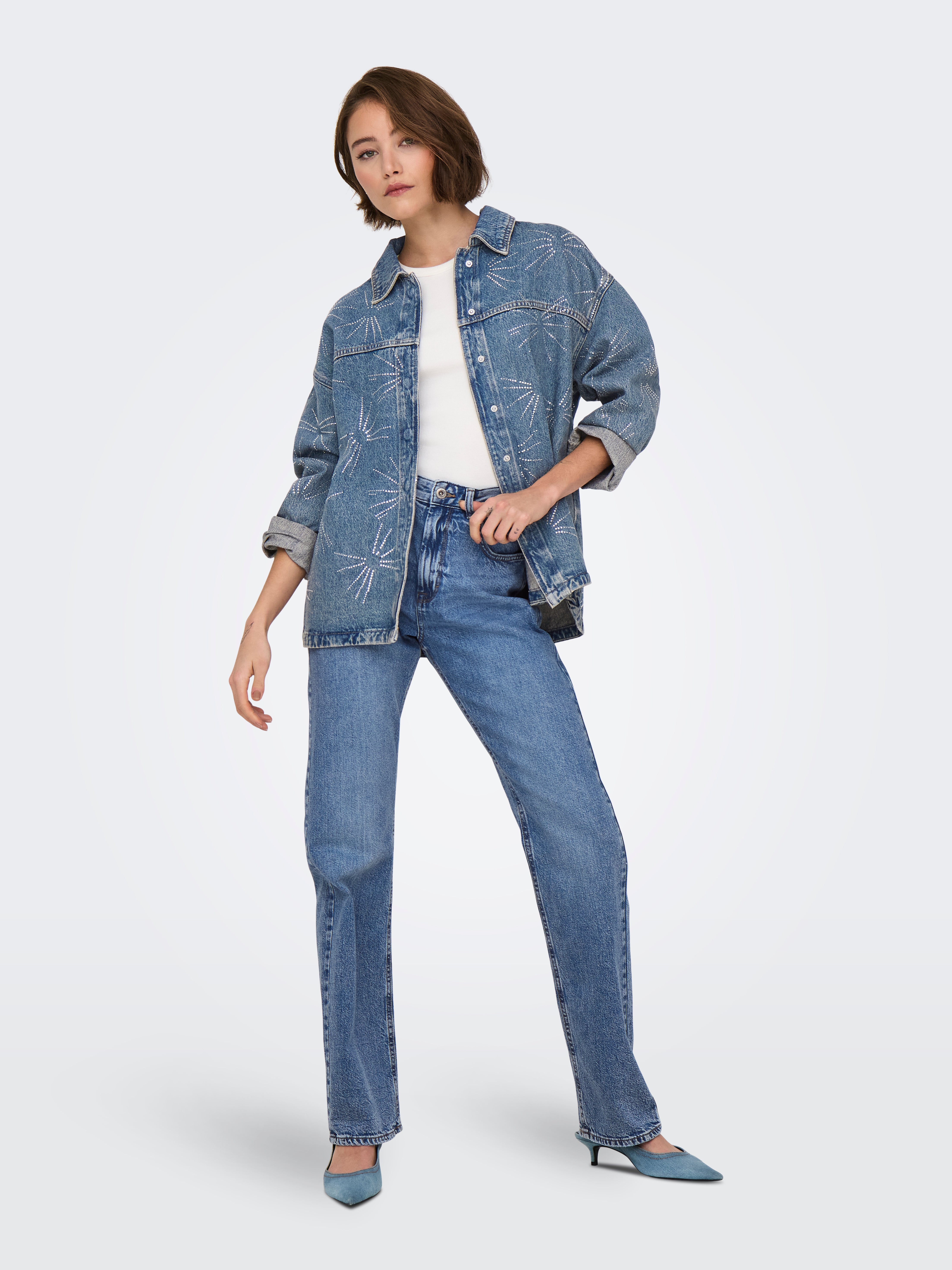 ONLBILLIE Hohe Taille Gerade geschnitten Jeans Medium Blue Denim