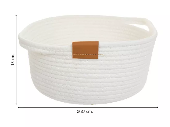 Panier en coton en blanc D37x15
