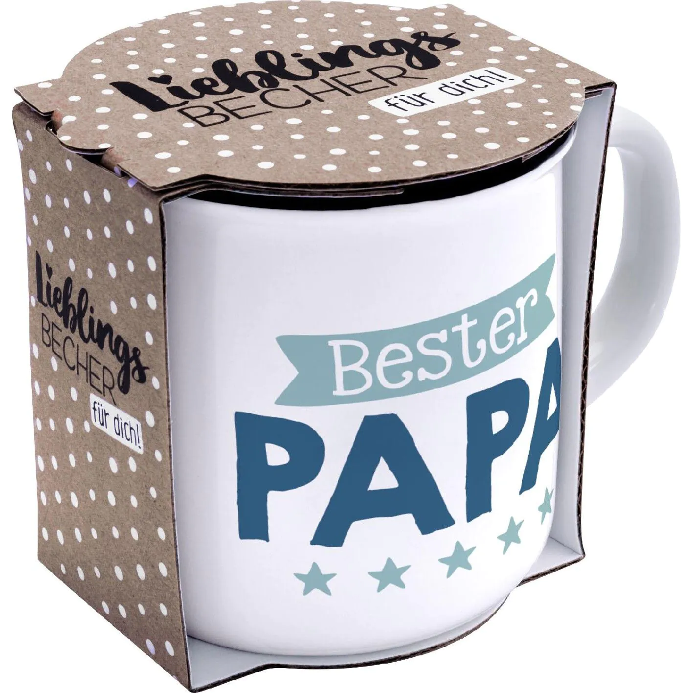 Becher Emaille-Optik, Papa, 350 ml