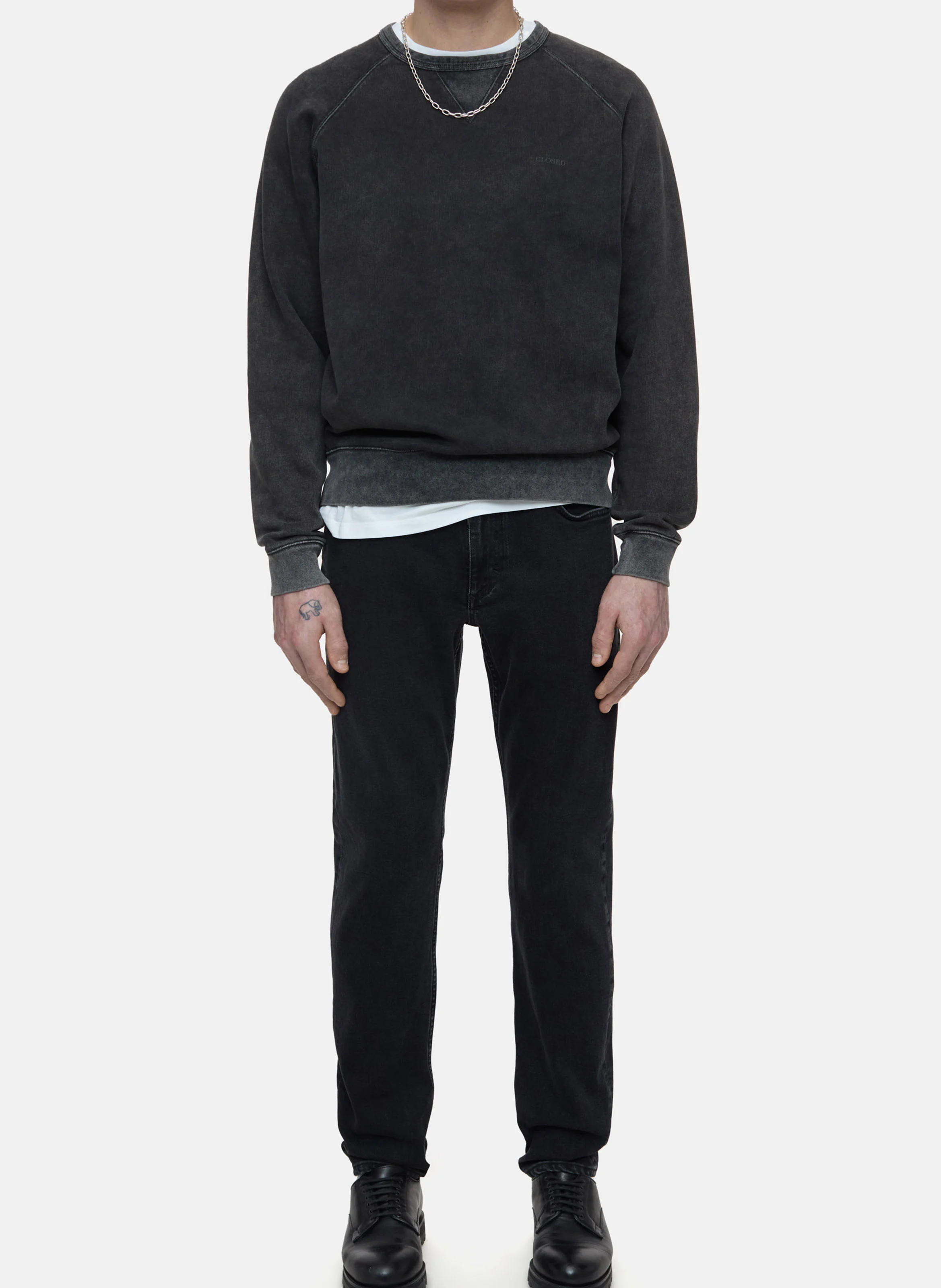 Sweat ample col rond en coton | Noir