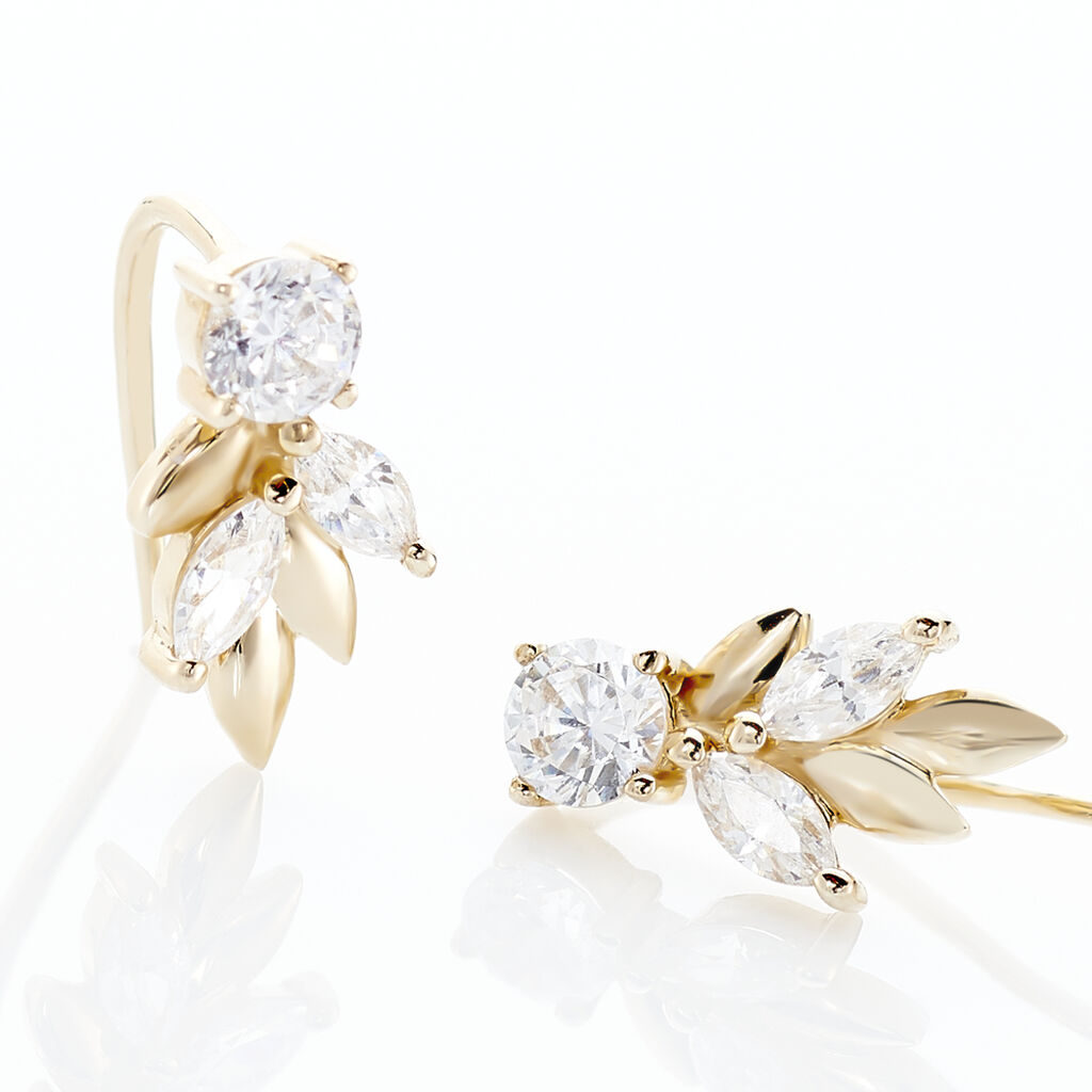 Bijoux D'oreilles Alexine Or Jaune Oxyde De Zirconium
