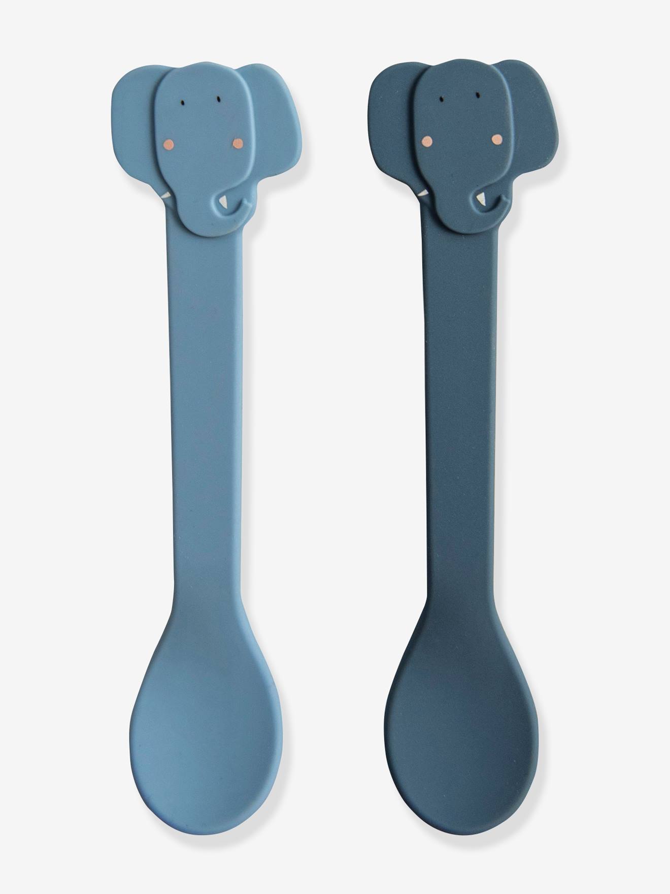 Conjunto de 2 colheres de silicone para bebês (a partir de 1 ano de idade)