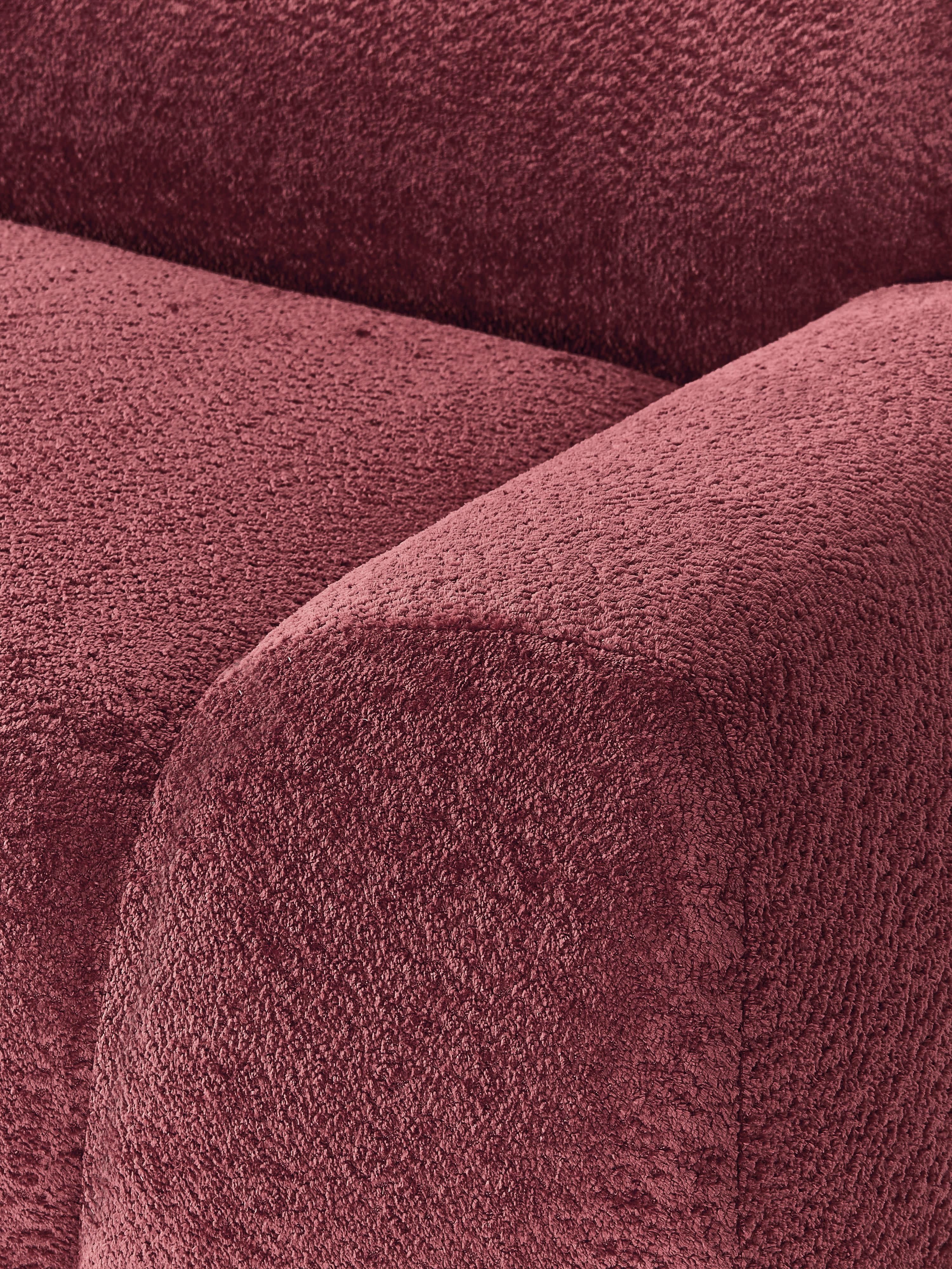 Modulaire hoekbank Wolke (4-zits) van teddy-bouclé