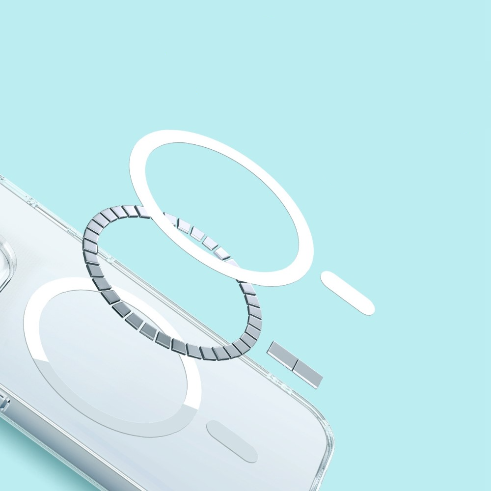 iPhone 14 MagSafe Crystal Hardcase Hülle mit Kameraschutz   Display Panzerglas - Transparent