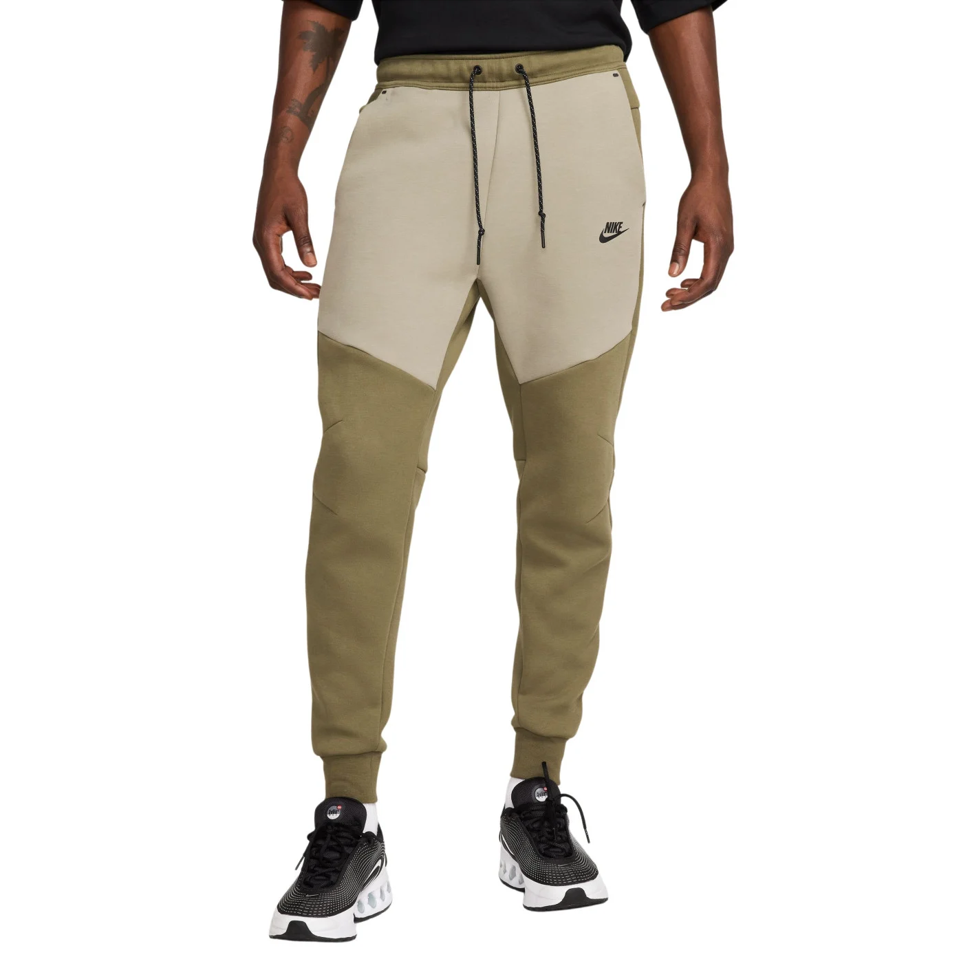 Nike Tech Fleece Sportswear Joggingbroek Olijfgroen Grijs Zwart
