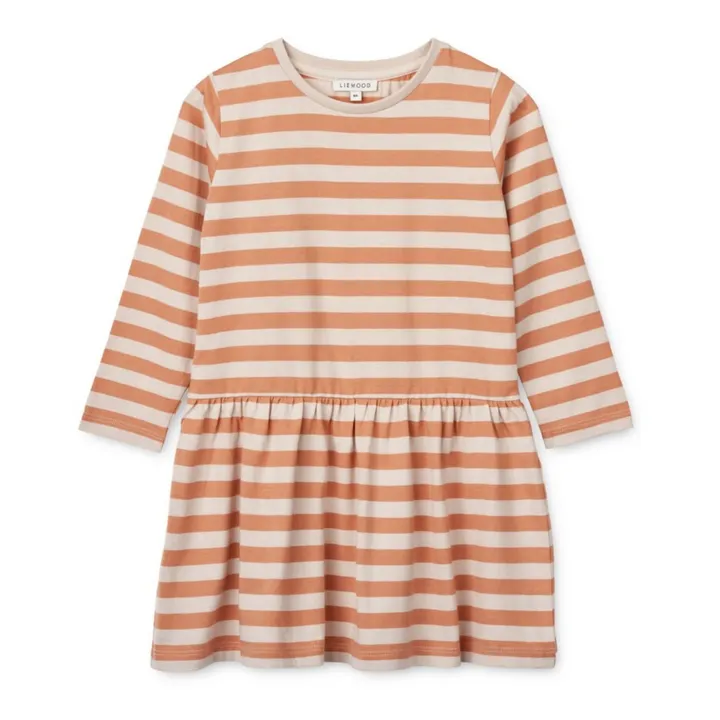 Liewood Robe Coton Bio Rayée Lima | Rose pâle