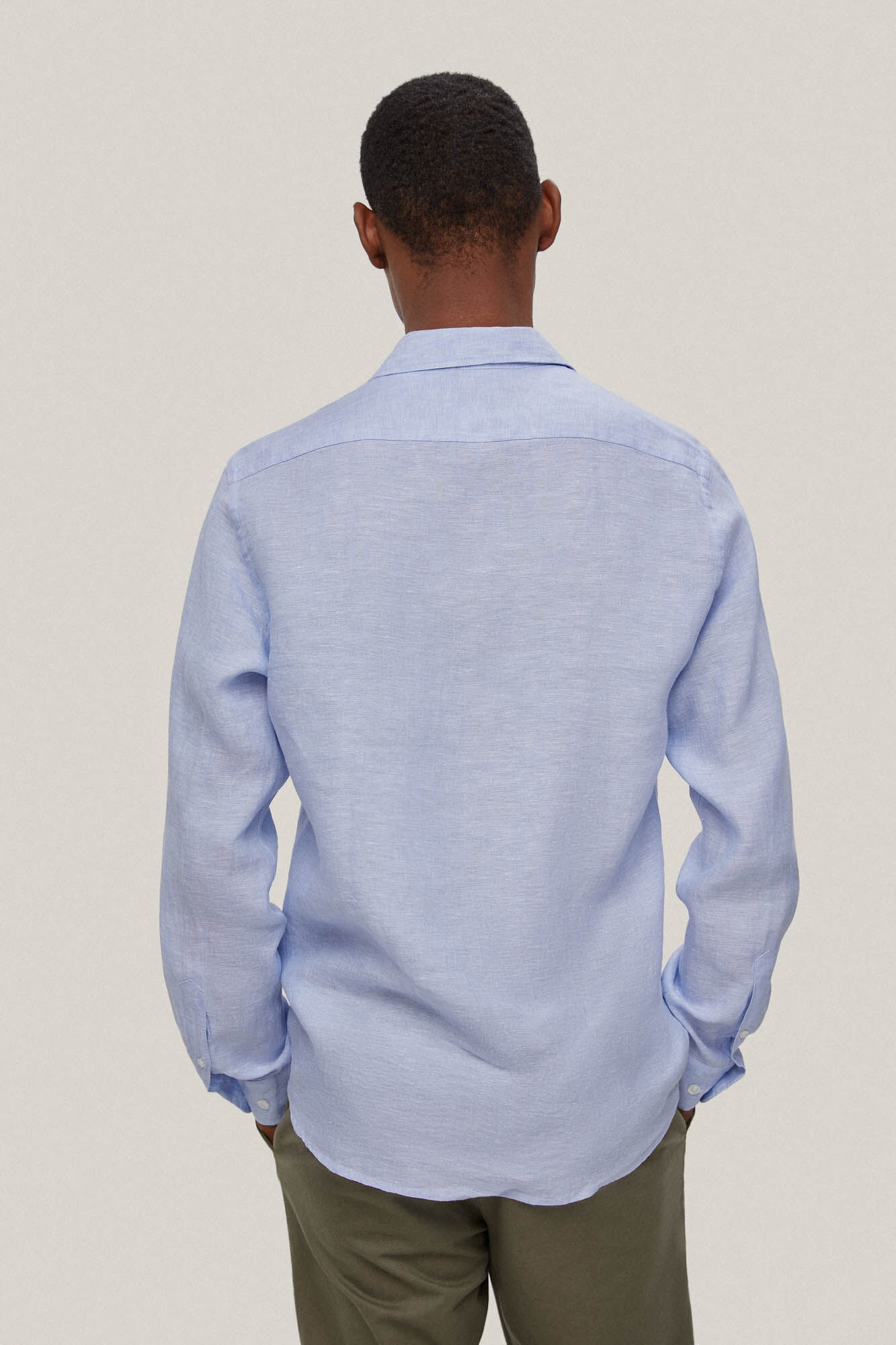 Camisa linóleo lisa - Azul