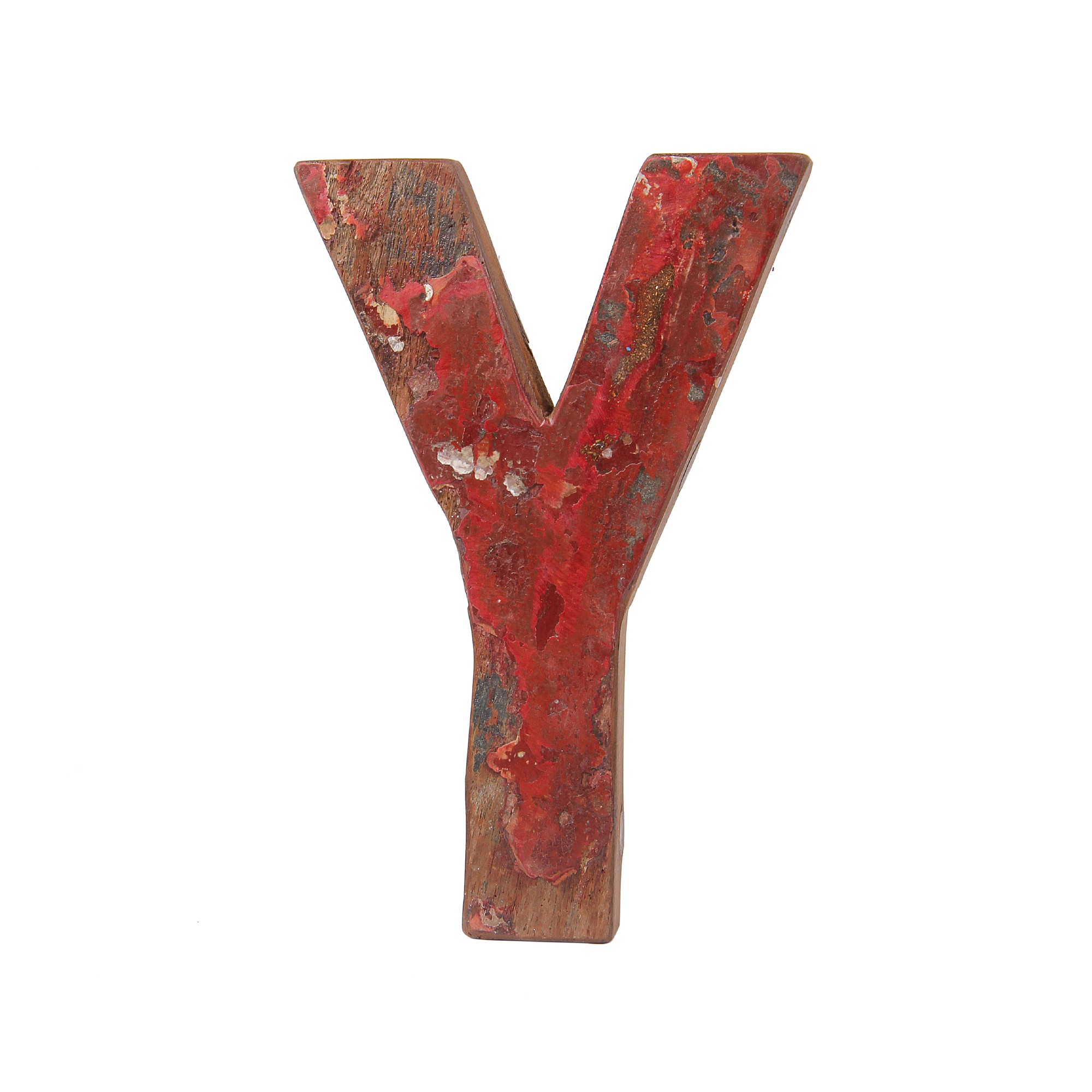 Holzbuchstabe 'Y', mehrfarbig, T 2,5 cm, B 13 cm, H 19 cm von fischer's lagerhaus
