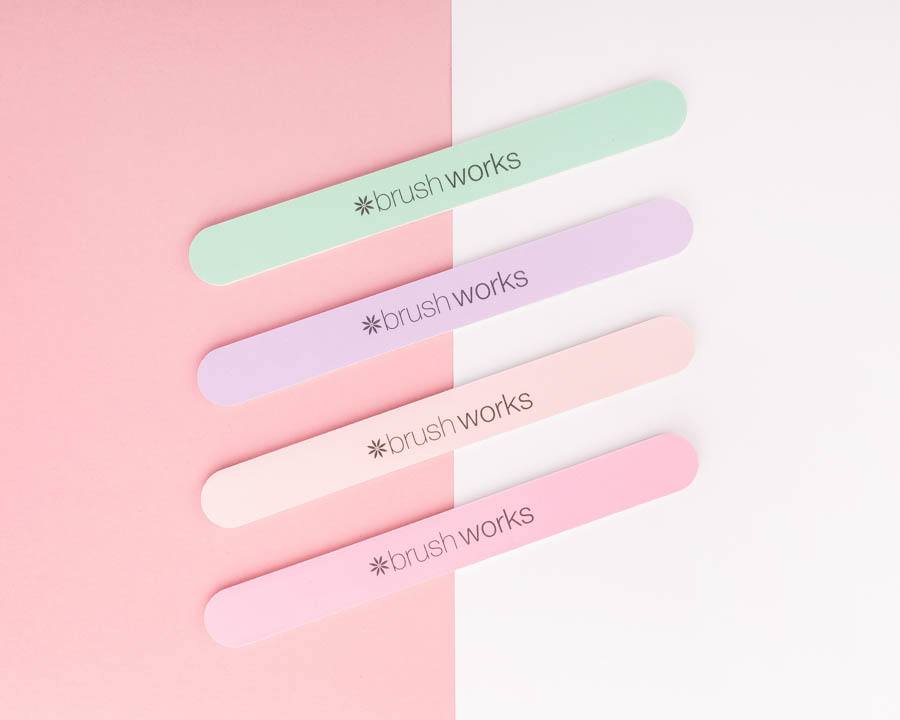 Brushworks Pastel Coloured Nail Files 4pcs