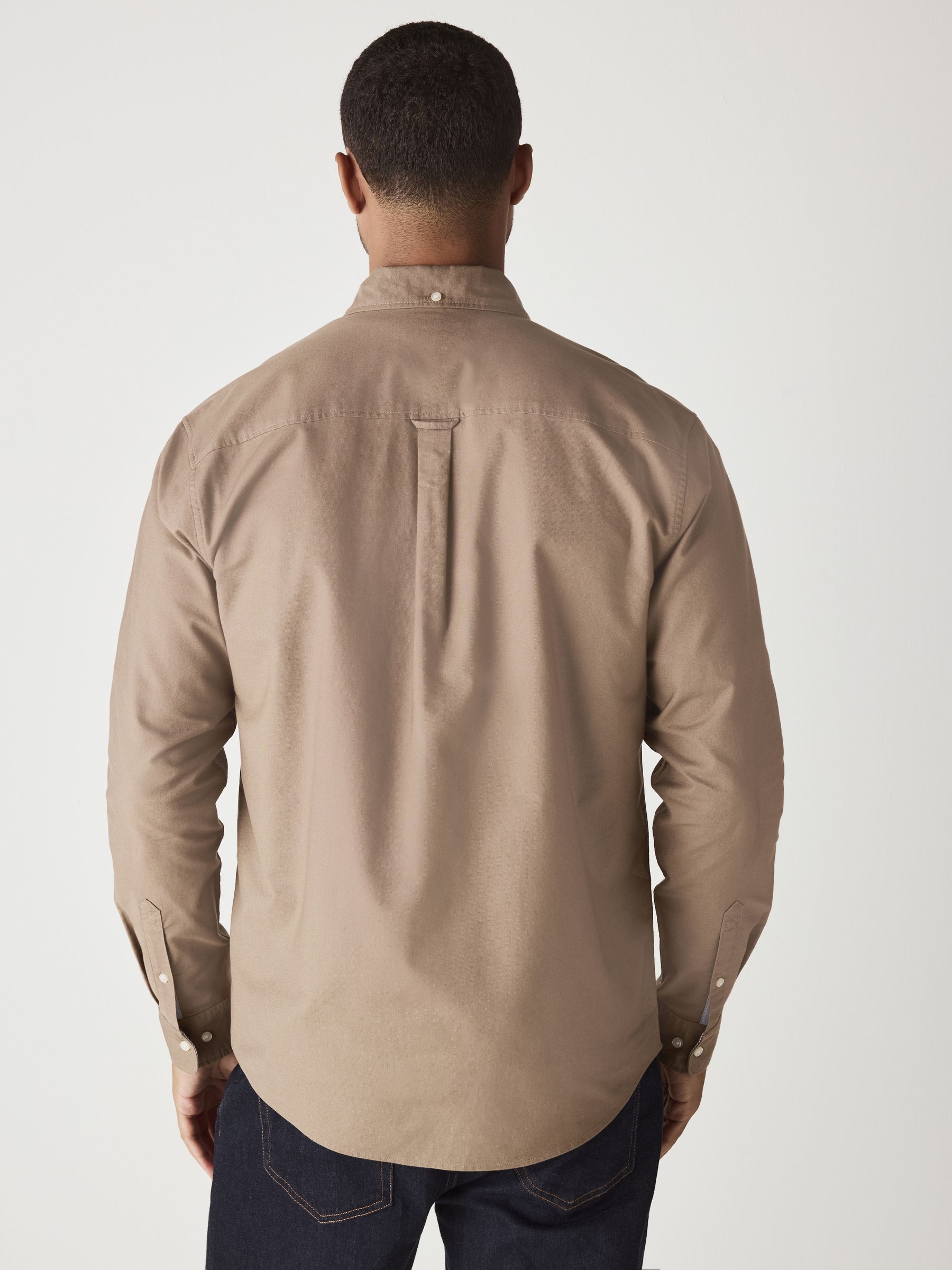 Pastel geel naturel - Normale Pasvorm - Oxford-hemd met lange mouwen