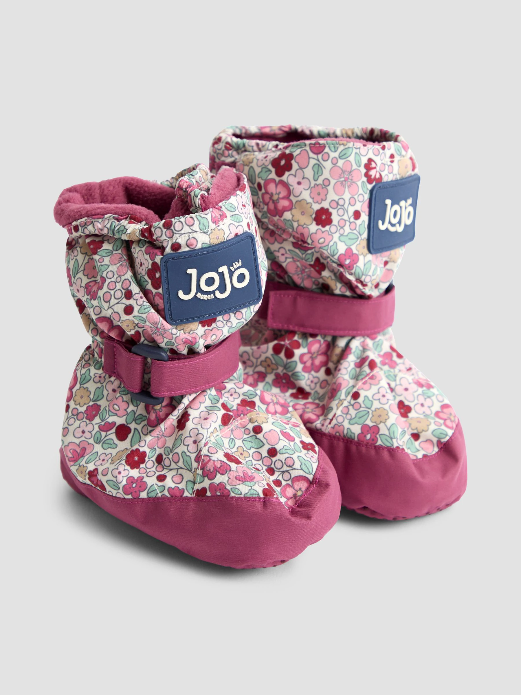 Roze met vrolijke print - JoJo Maman Bébé laarsjes met fleecevoering