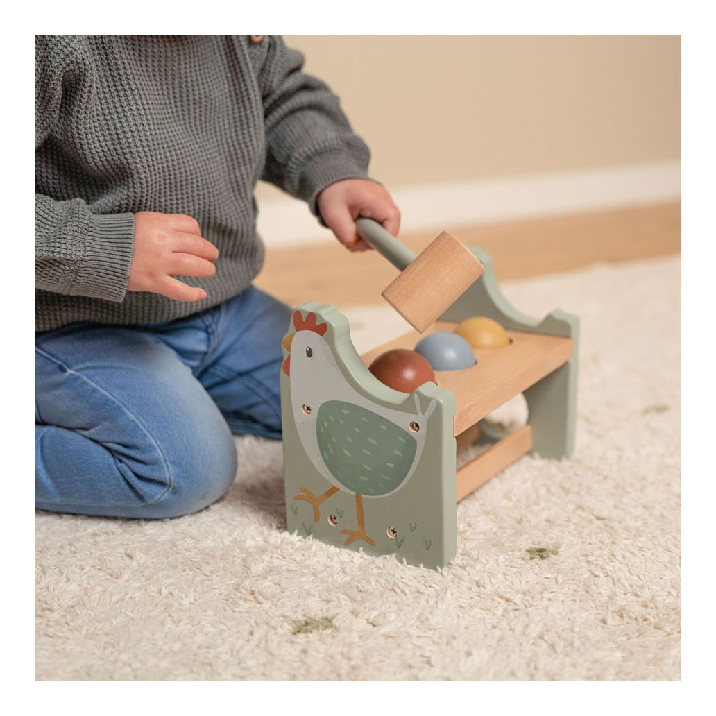Little Dutch Houten Hamerbank met Ballen Little Farm FSC
