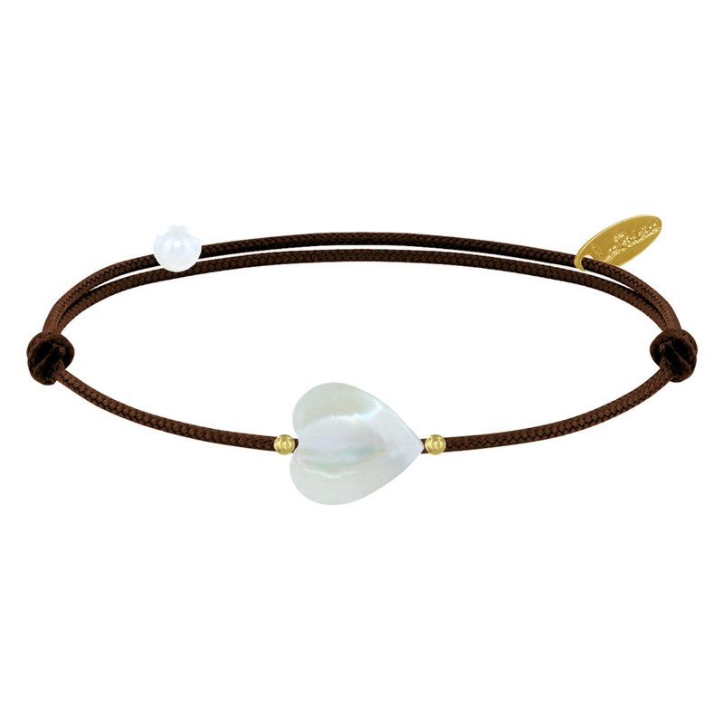 Bracelet Petit Coeur de Nacre - Classics - Marron foncé