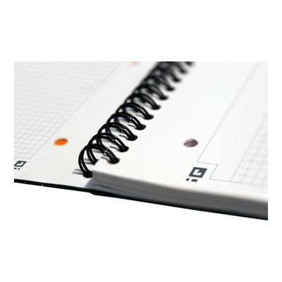Oxford Notebook - Cahier à spirale A4 (21x29,7 cm) - 160 pages - petits carreaux (5x5 mm) - perforé