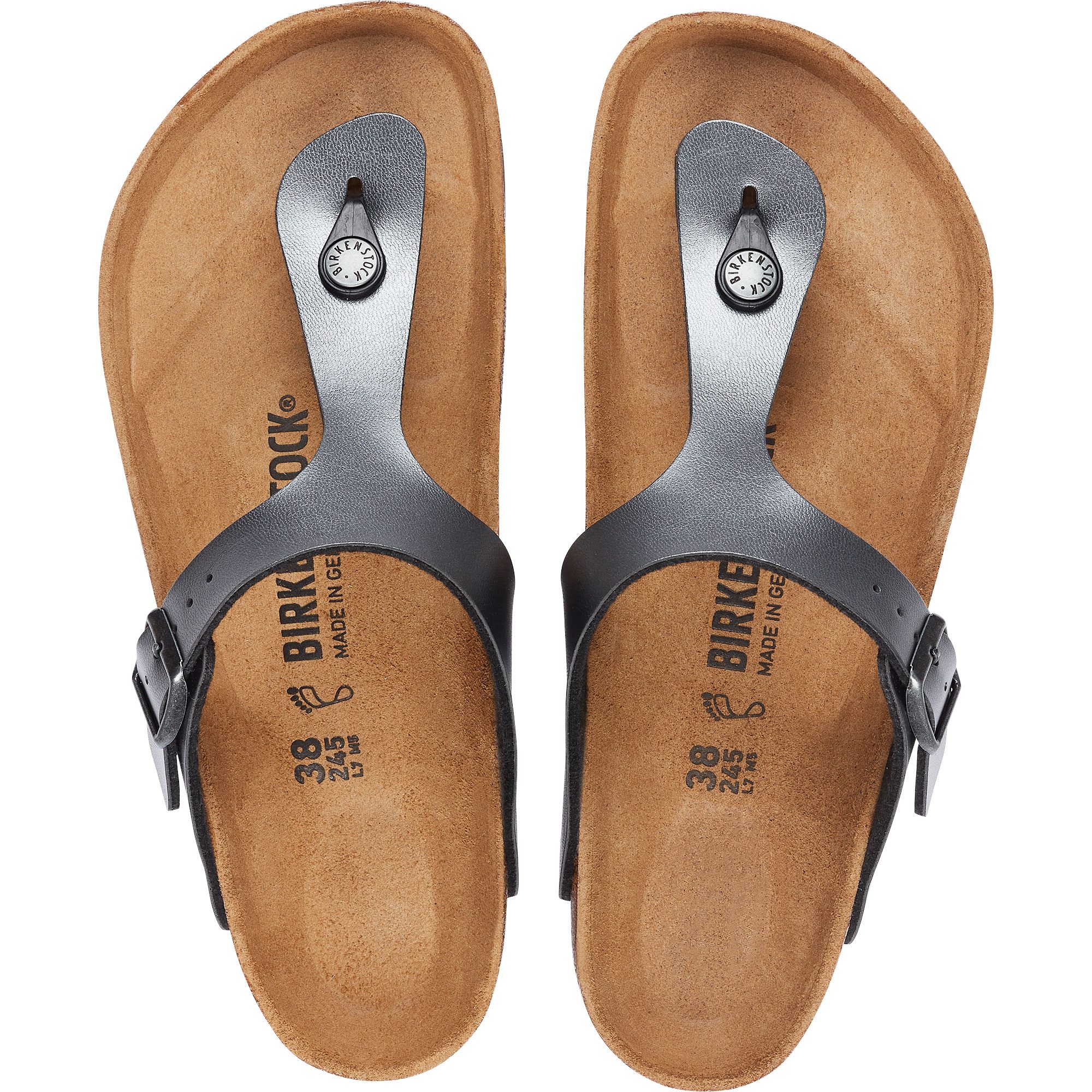 Birkenstock Gizeh Birko-Flor® Sandalen Damen metallic black