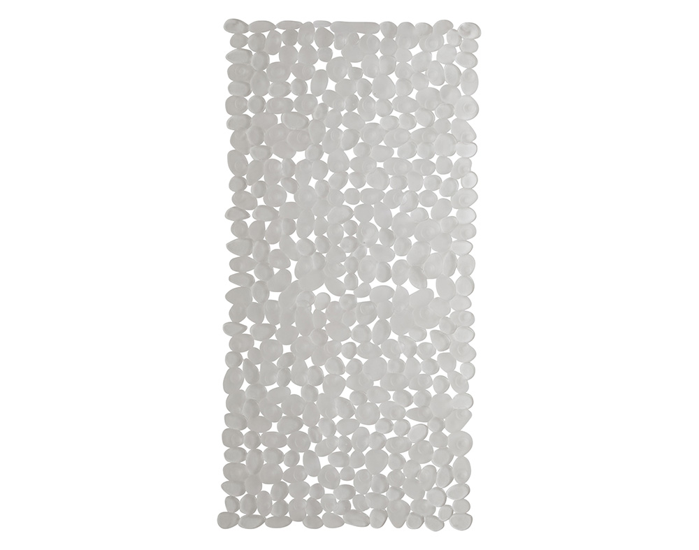 TAPETE ANTIDERRAPANTE ACTUEL PVC TRANSPARENTE PEDRAS 70X35CM