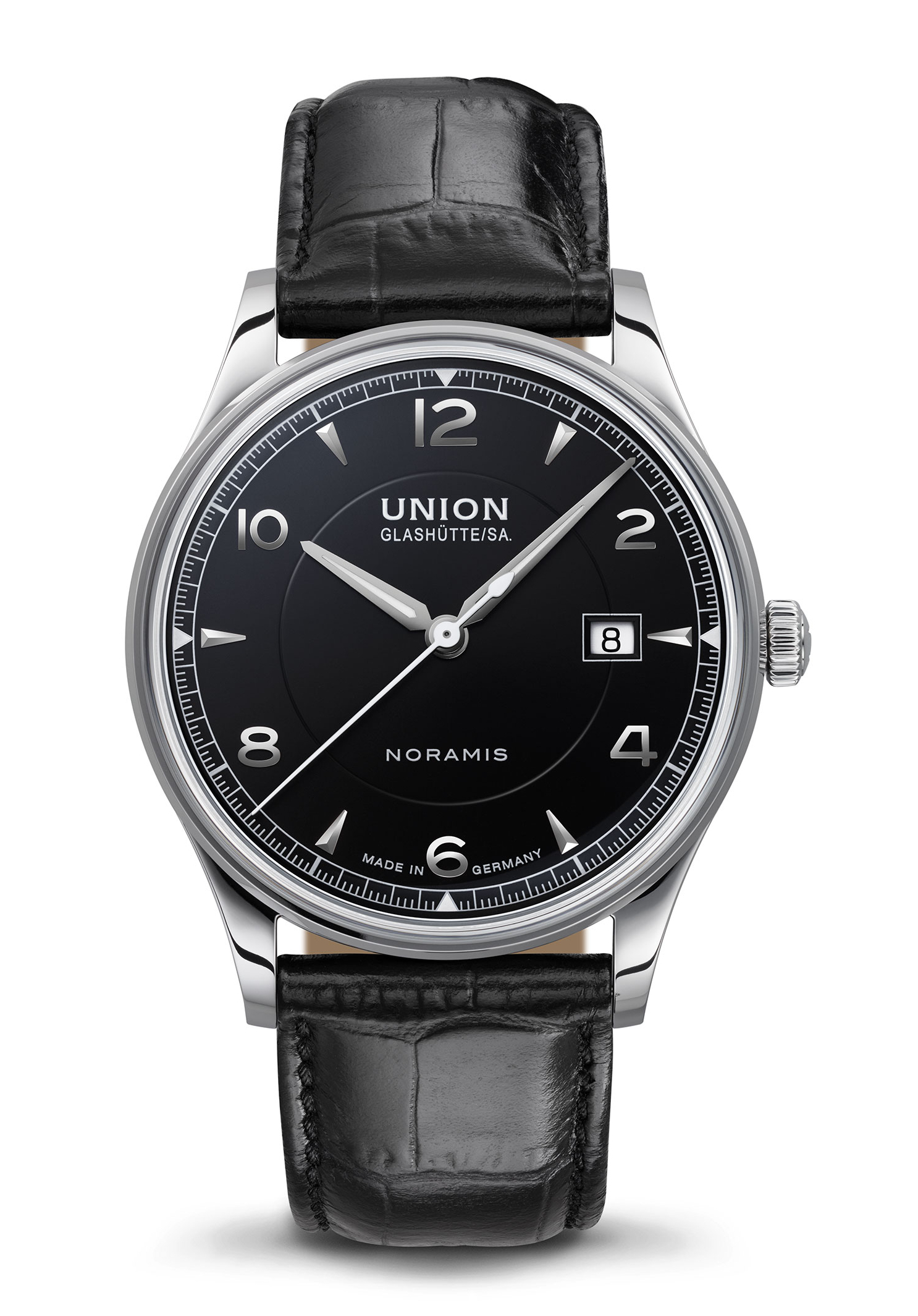 Union Glashütte SA. Noramis Datum Schwarz