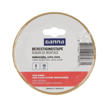 GAMMA dubbelzijdige bevestigingstape 5 m x 19 mm