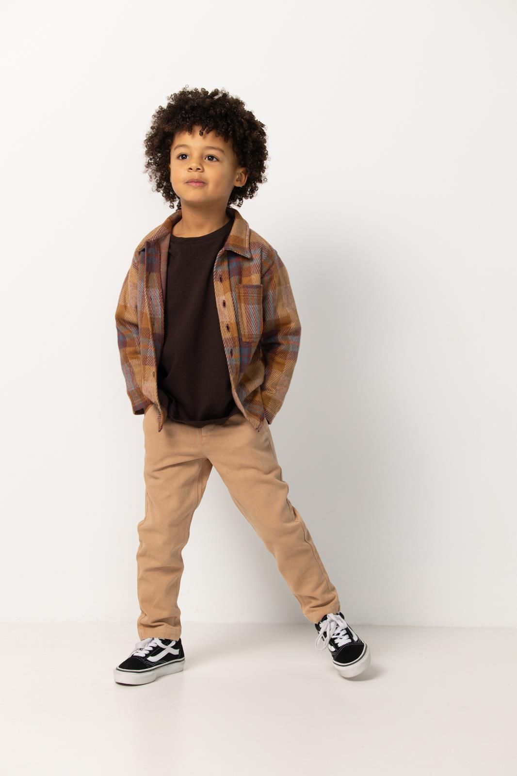 Noppies Kids Overhemd Redkey - Check Pattern Light Brown