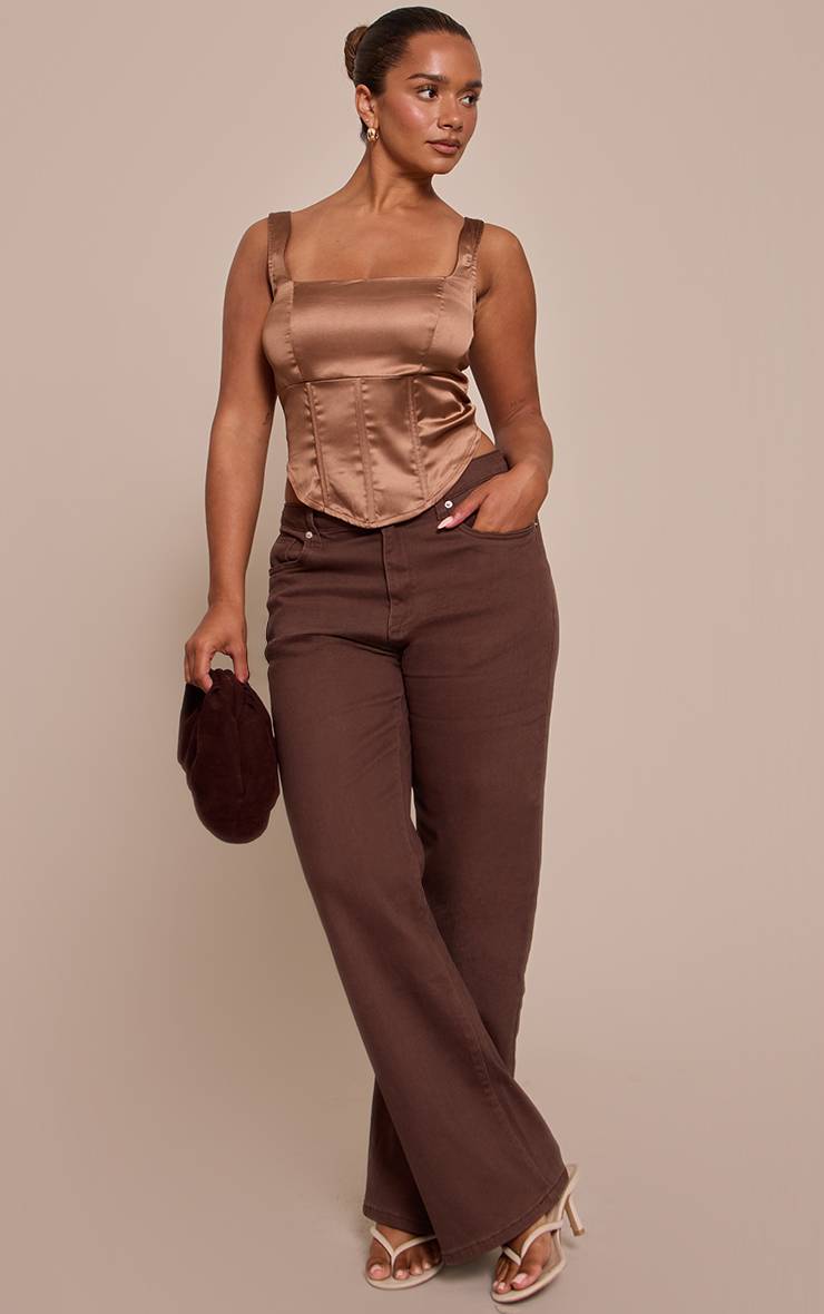 Moka Top Corset Col Carré En Satin Shape