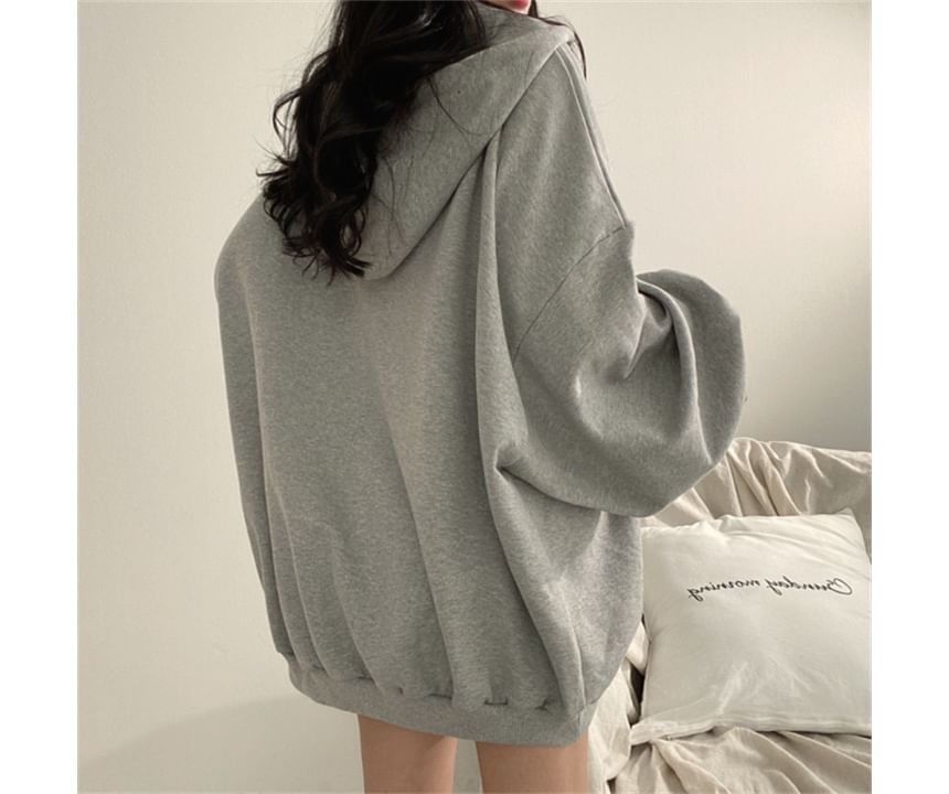 Bolgivy - Hoodie met halve rits en letters