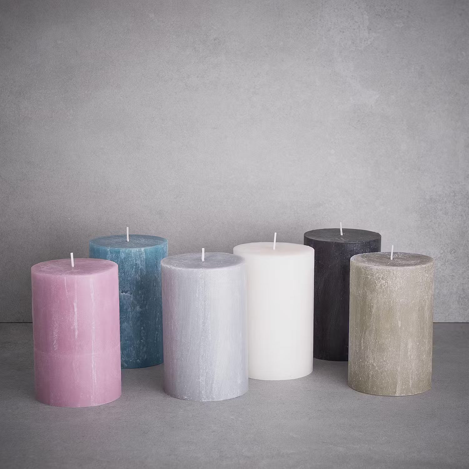RUSTIC Stumpenkerze 6er-Set