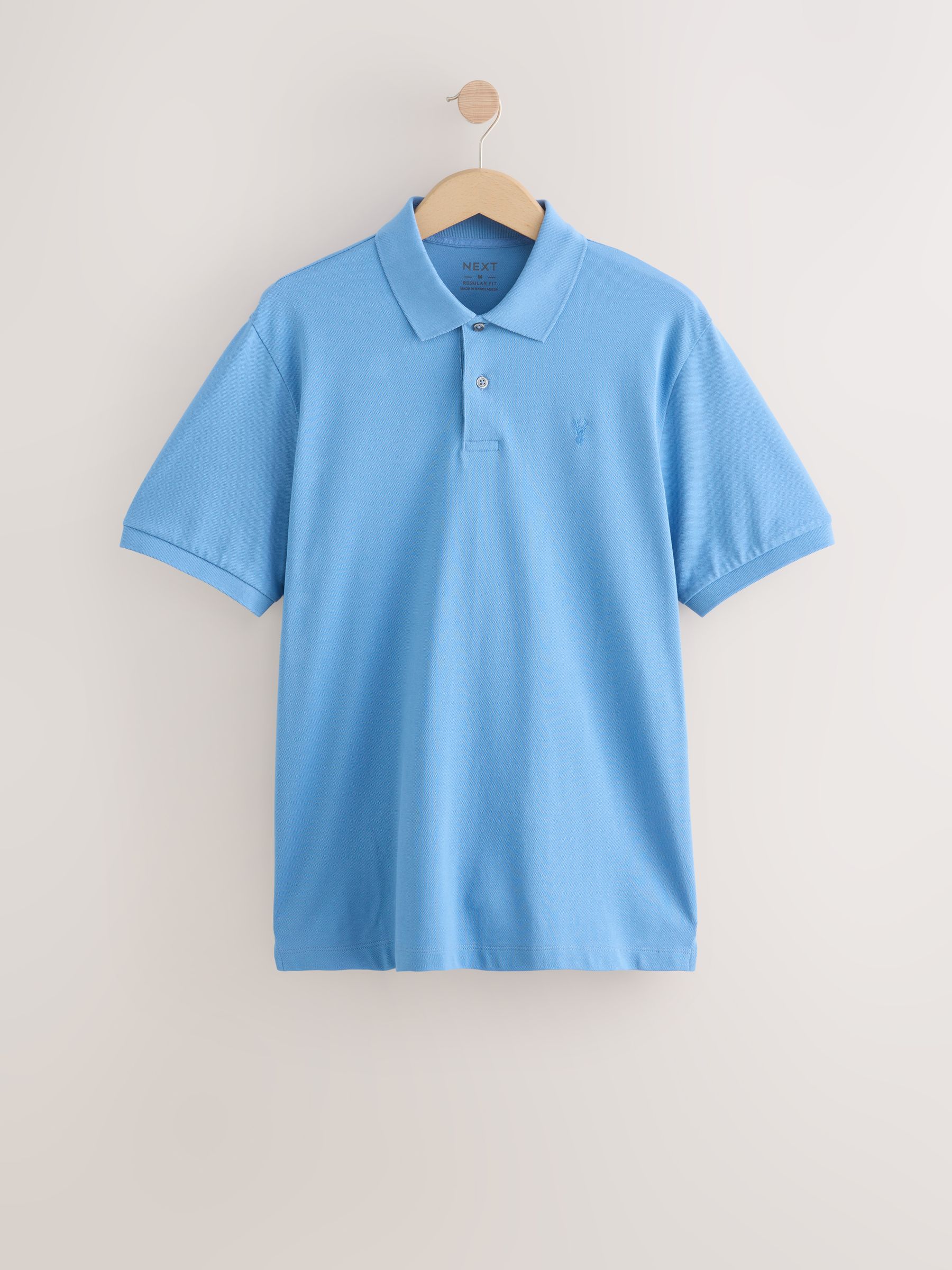Blauw - Normale Pasvorm - Long-Sleeve Pique Polo Shirt