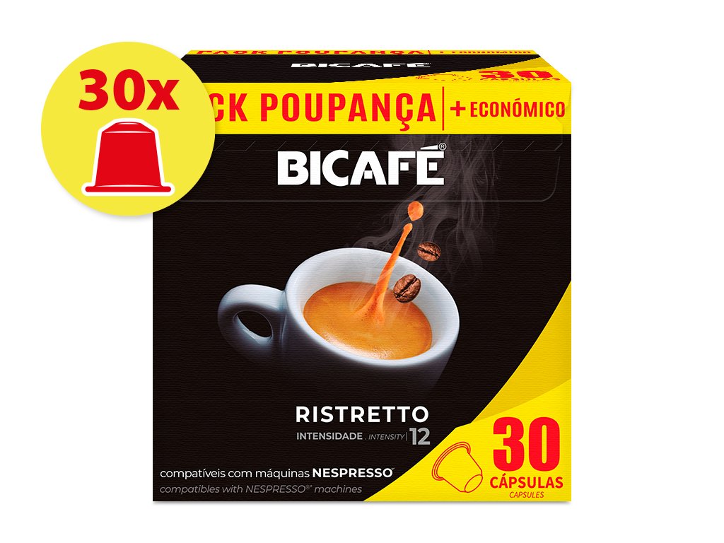 CÁPSULAS BICAFÉ CAFÉ COMPATÍVEL NESPRESSO PACK RISTRETTO 30UN