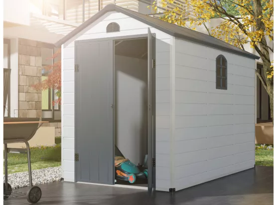 Abri de jardin en résine grise 5,32 m² CESIO