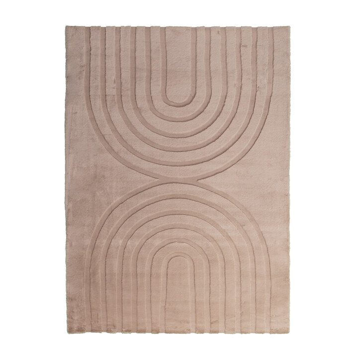Zacht hoogpolig vloerkleed - Carvy Arches Taupe