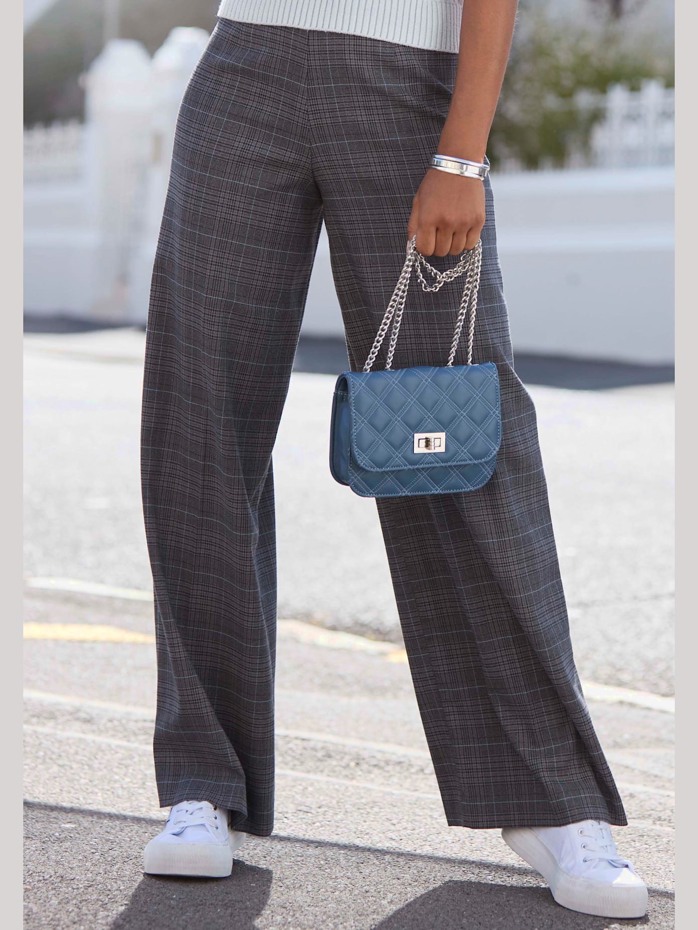 Pantalon tailleur ceinture haute