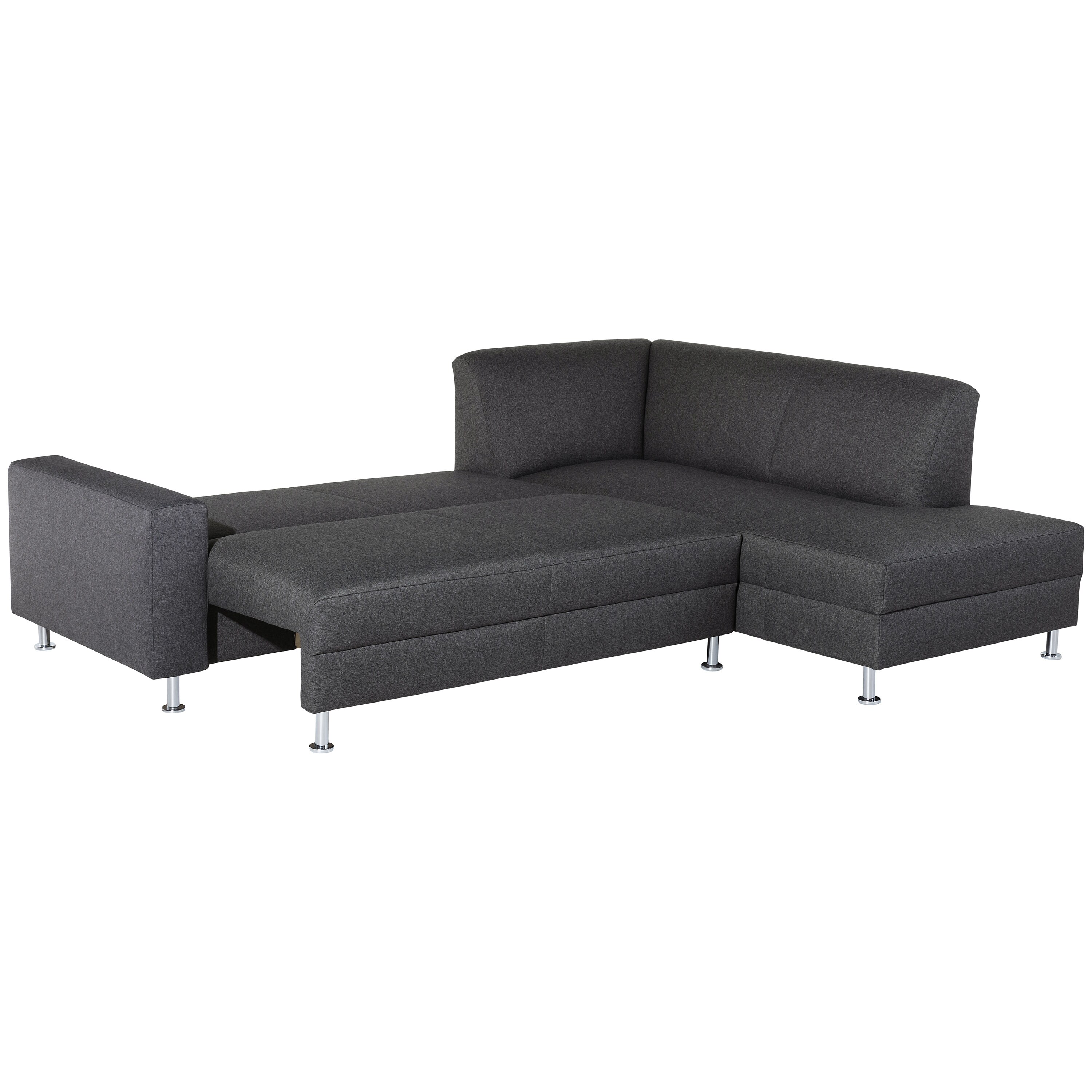 Max Winzer Cicero Ecksofa rechts mit Schlaffunktion Flachgewebe graphit Schlafsofa