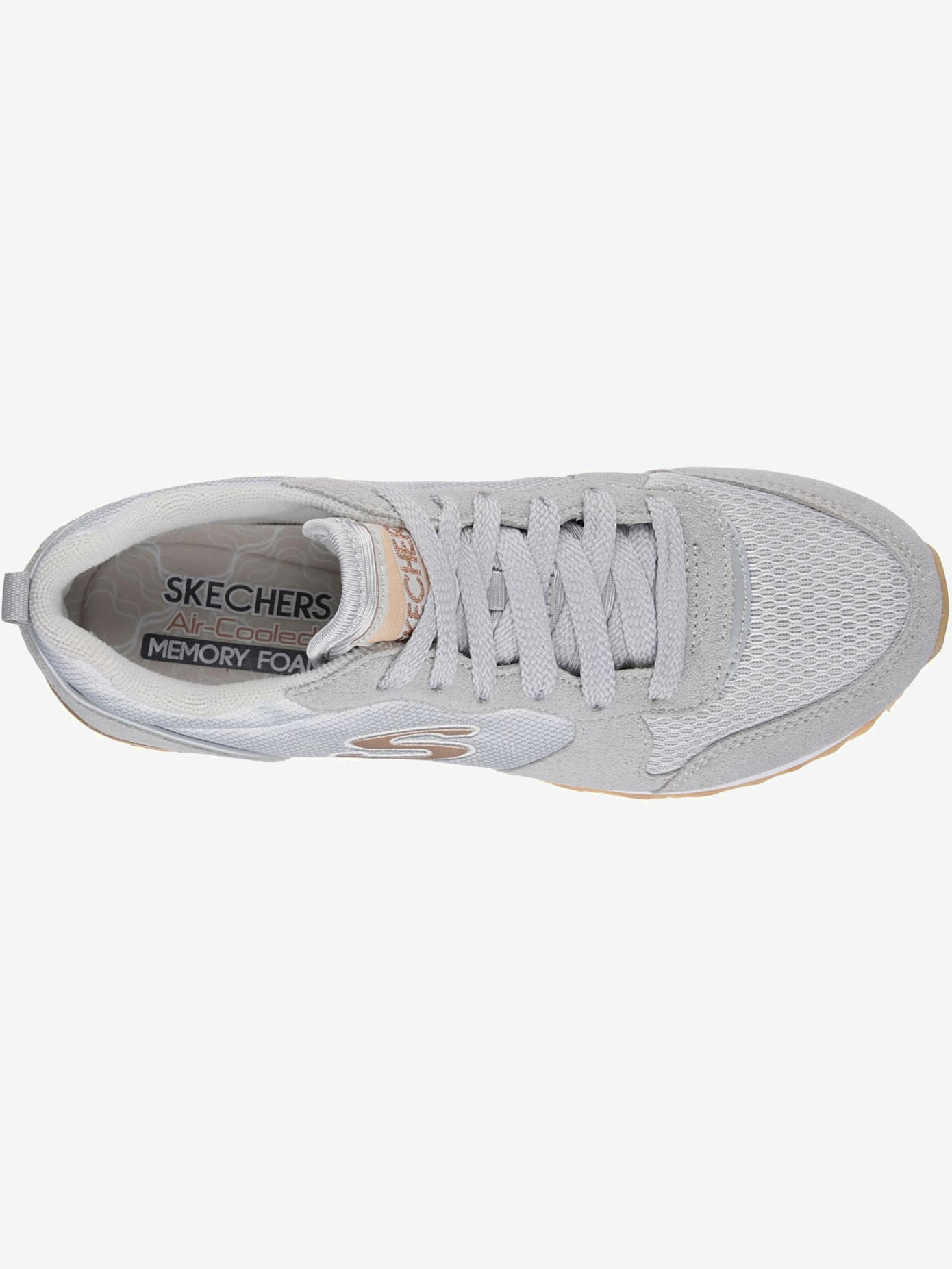 Baskets sneakers hybrides skechers en cuir velours doux, textile et synthétique