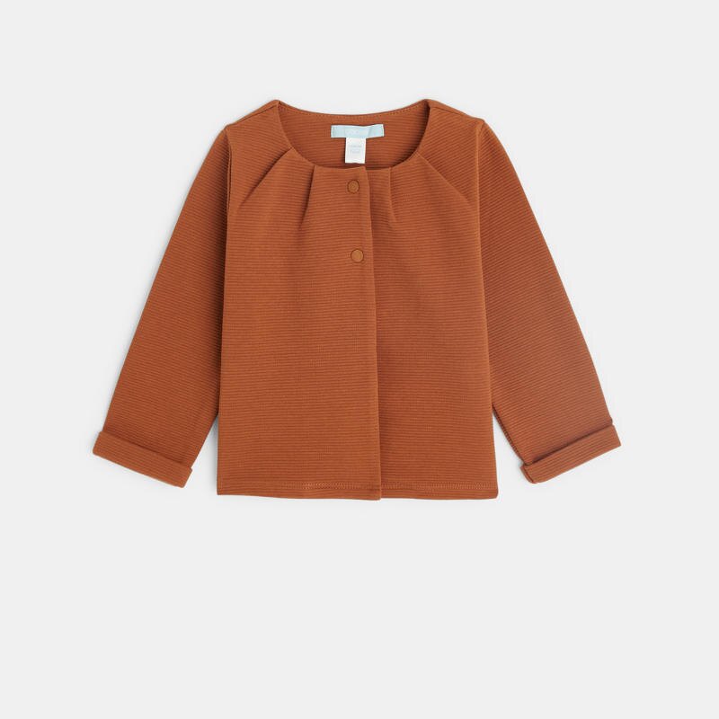 Gilet coton marron bébé fille Marron